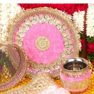 Lotus Bloom Pink Decorative Pooja Set