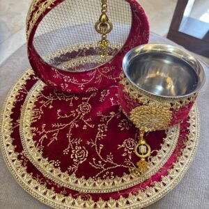 Shahi Magenta Brocade Channi Thali Set