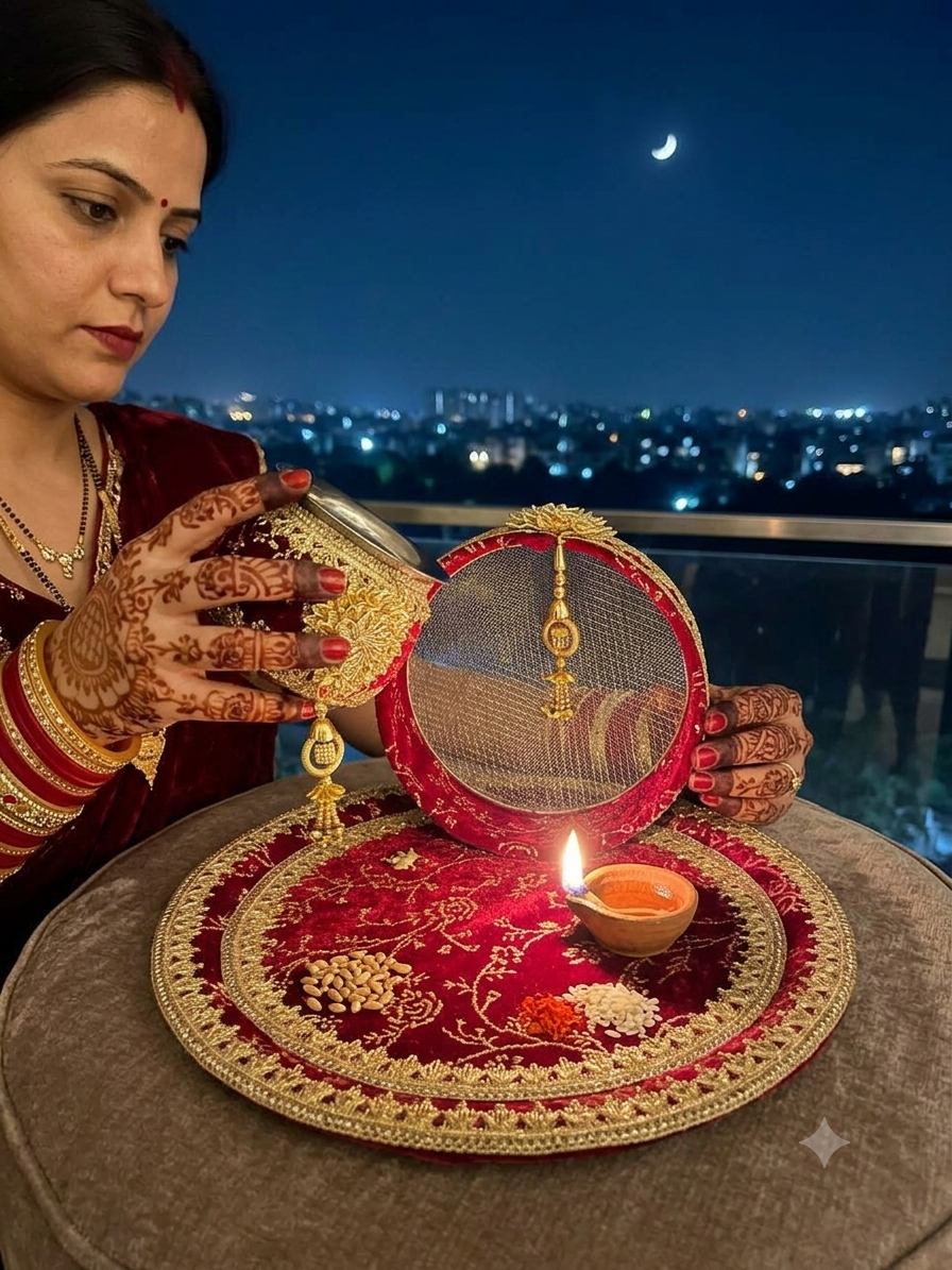 Shahi Magenta Brocade Channi Thali Set - Image 2