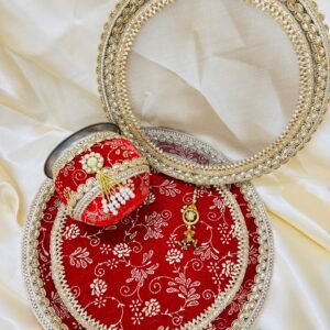 Shahi Maroon Kundan Thali & Channi Set